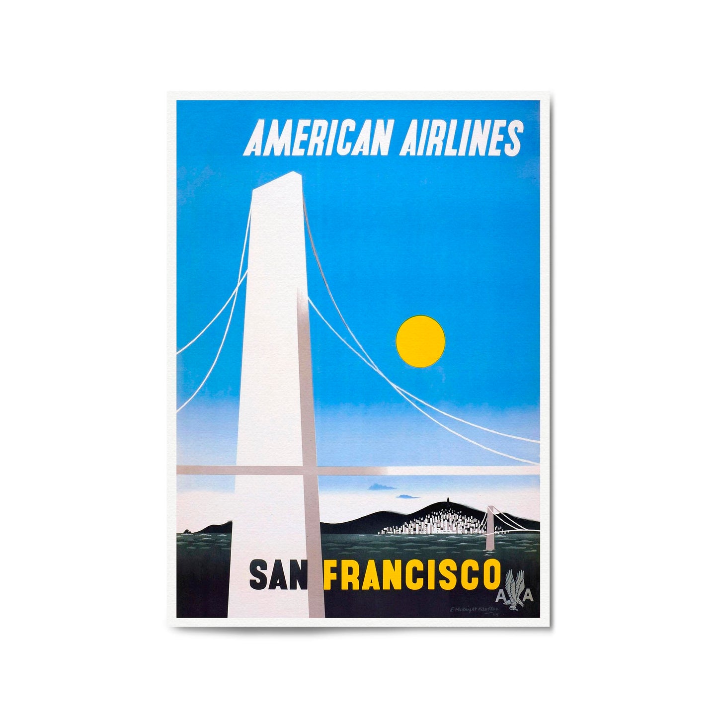 American Airlines - San Francisco Vintage Wall Art - The Affordable Art Company