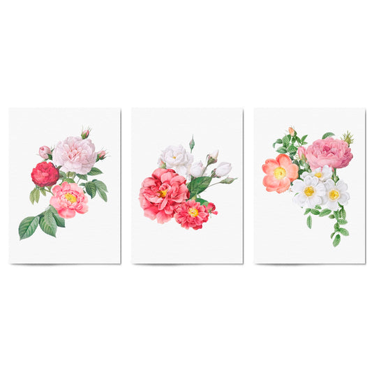 Set of Floral Botanical Flower Kitchen Wall Art - The Affordable Art Company