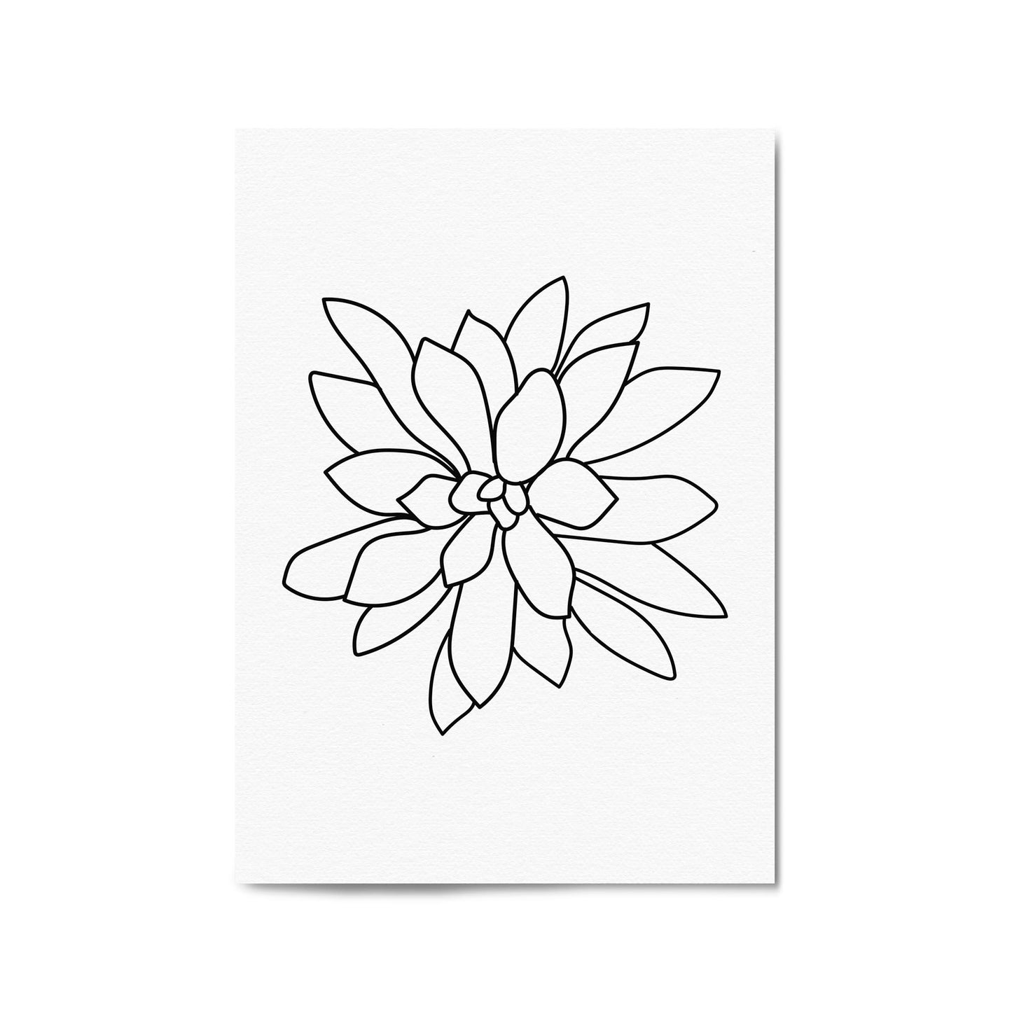 Minimal Flower Line Drawing Abstract Wall Art #5 - The Affordable Art Company