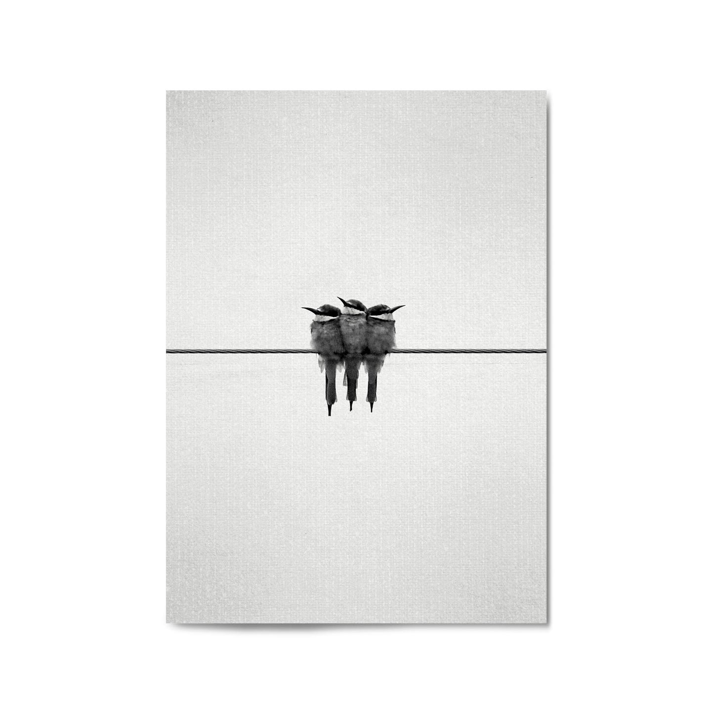Abstract Bird on Wire Minimal Drawing Wall Art #1 - The Affordable Art Company