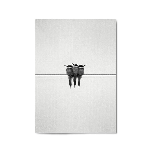 Abstract Bird on Wire Minimal Drawing Wall Art #1 - The Affordable Art Company