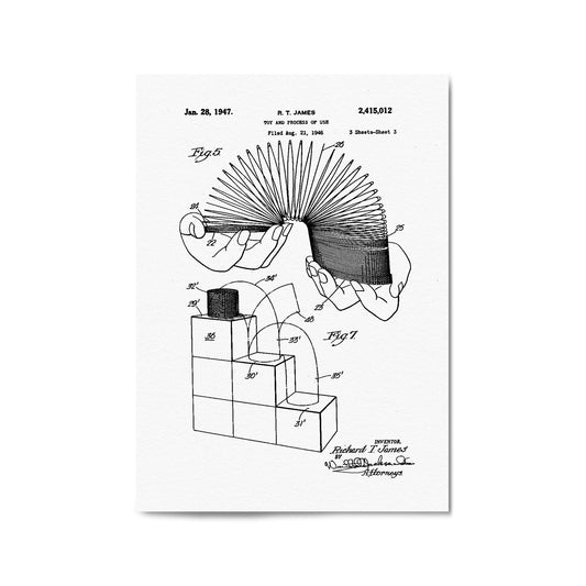 Vintage Slinky Toy Patent Wall Art #2 - The Affordable Art Company