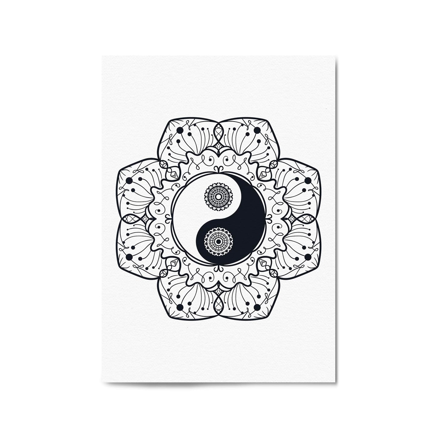 Yin Yang Mandala Calming Yoga Buddist Wall Art #3 - The Affordable Art Company