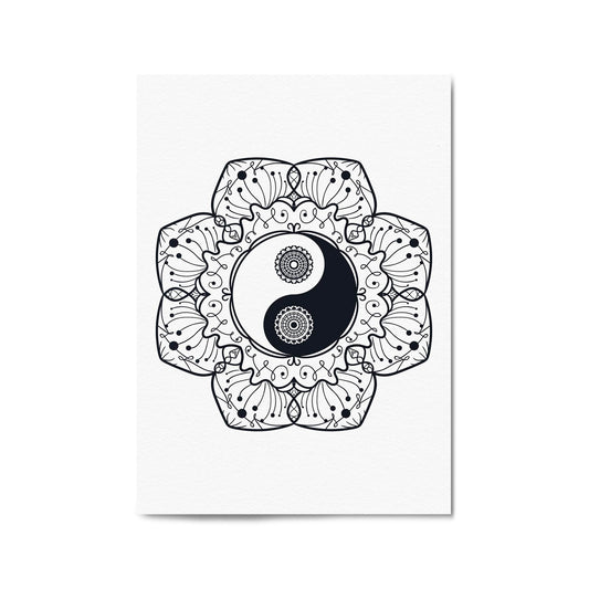 Yin Yang Mandala Calming Yoga Buddist Wall Art #3 - The Affordable Art Company