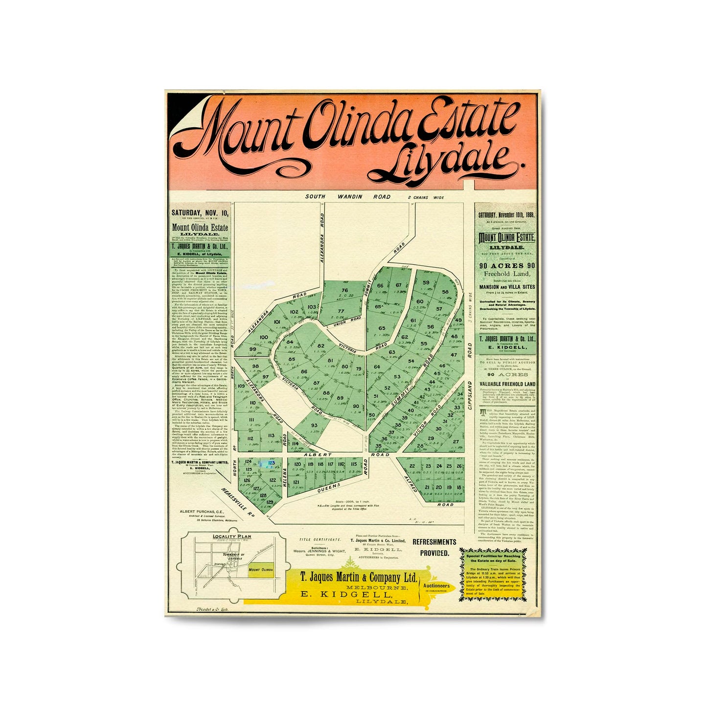 Lilydale Victoria Vintage Real Estate Advert Wall Art #2 - The Affordable Art Company