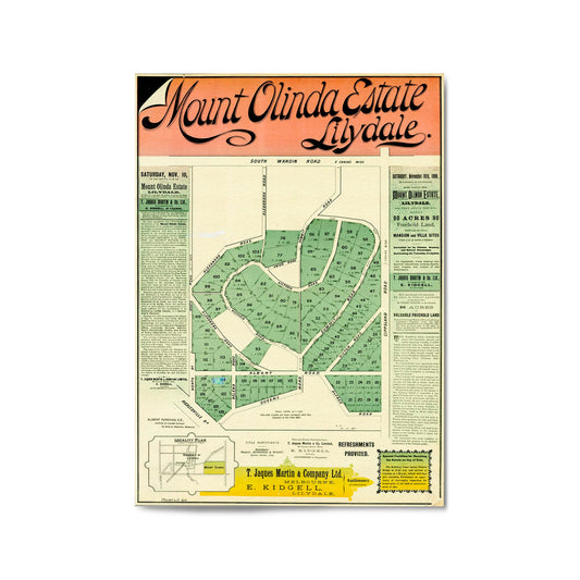 Lilydale Victoria Vintage Real Estate Advert Wall Art #2 - The Affordable Art Company