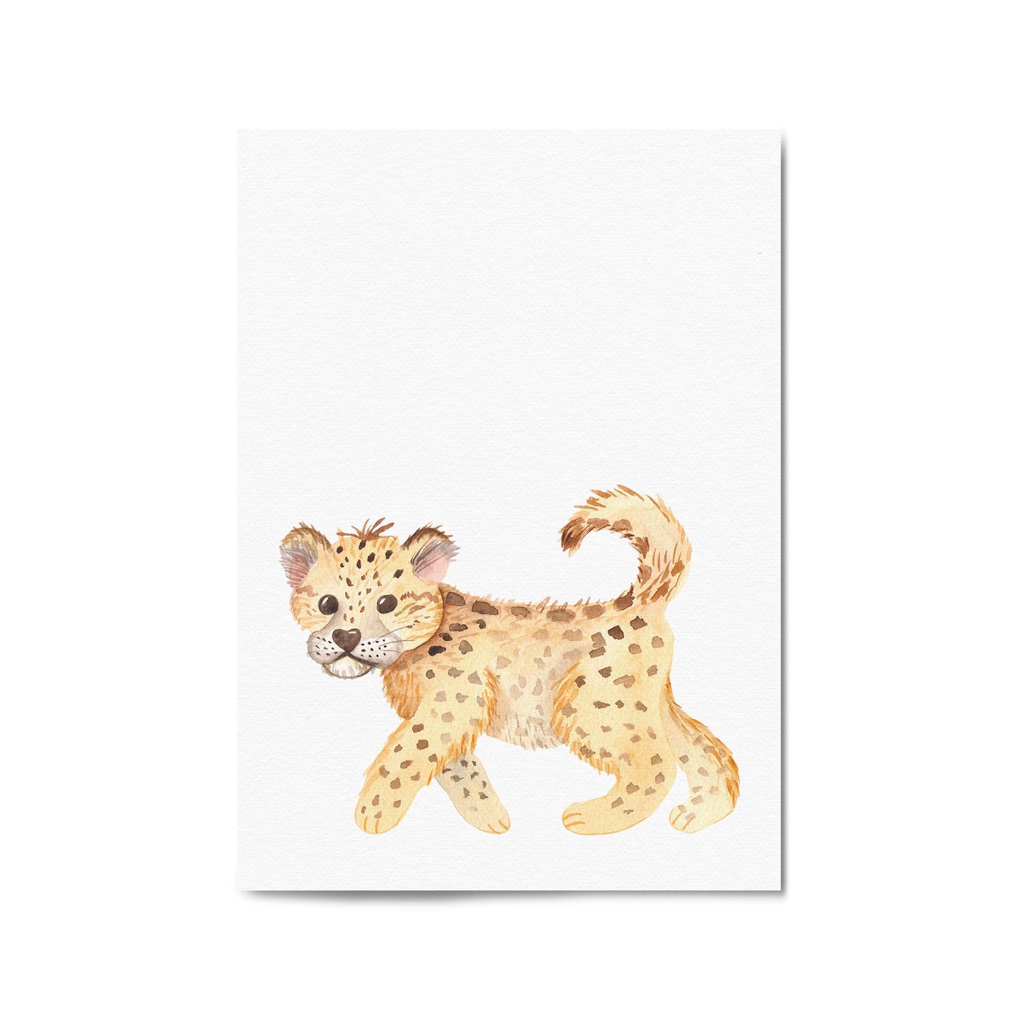 Cartoon Leopard Cute Nursery Baby Animal Art #1 - The Affordable Art Company
