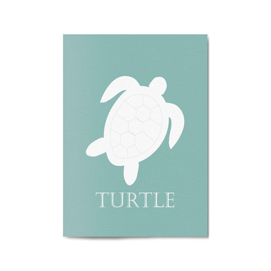 Sea Turtle Cartoon Sealife Nursery Baby Wall Art #2 - The Affordable Art Company