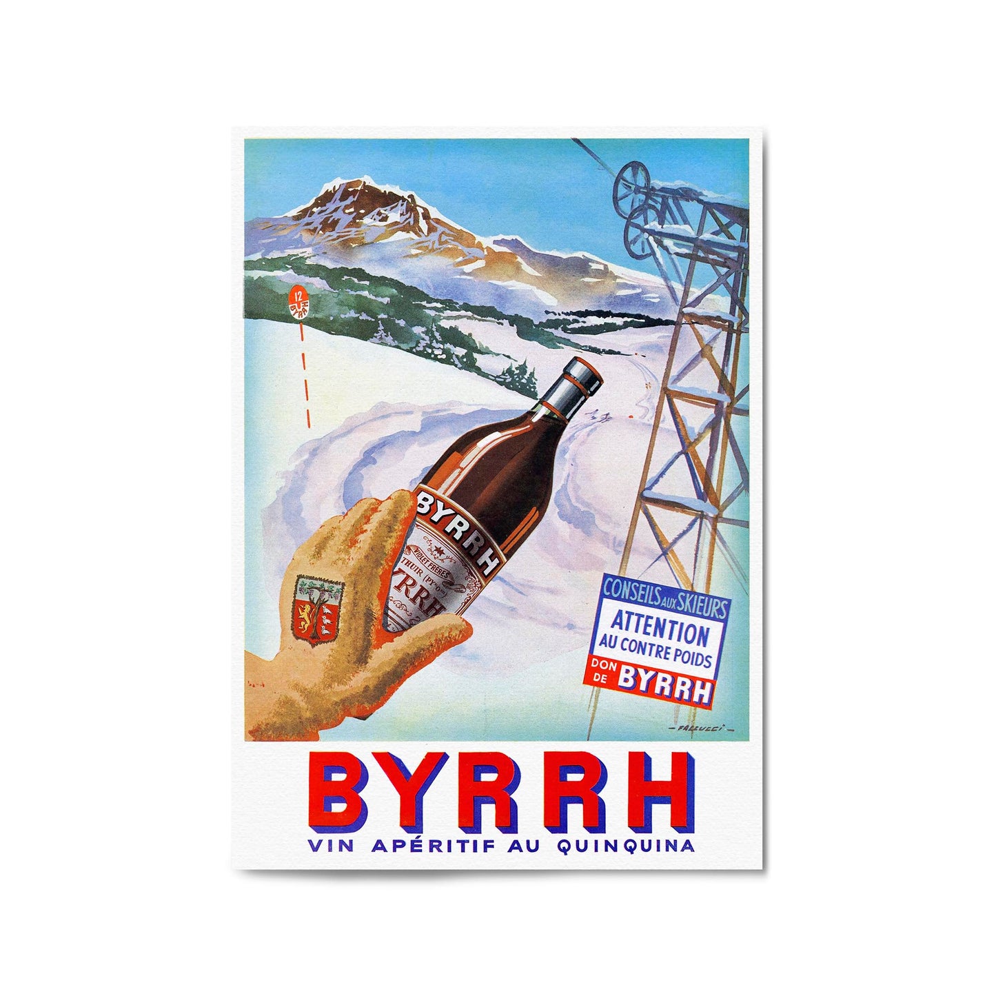 Winter Byrrh Vintage Drinks Advert Wall Art - The Affordable Art Company