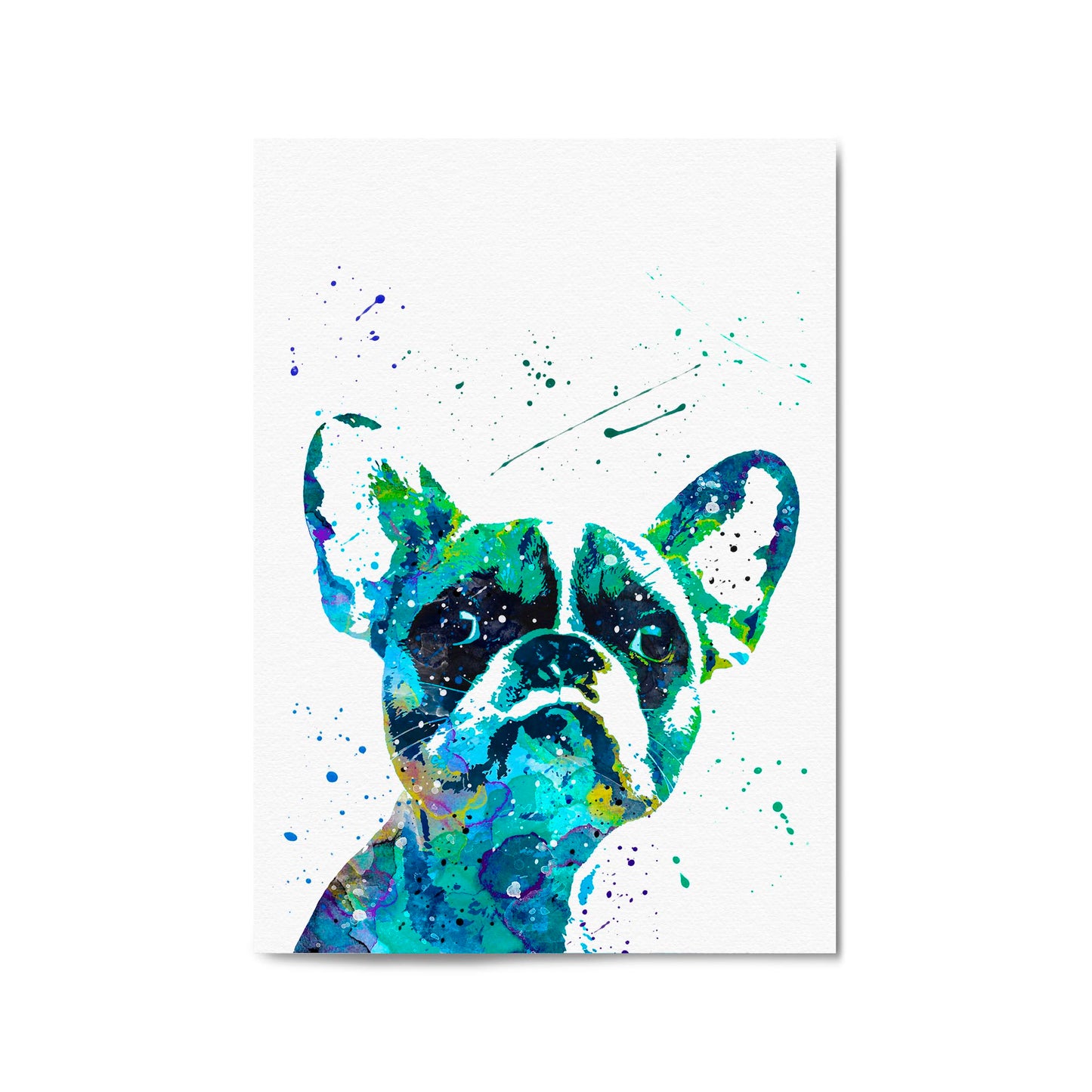 Watercolour French Bulldog Cute Dog Wall Art - The Affordable Art Company