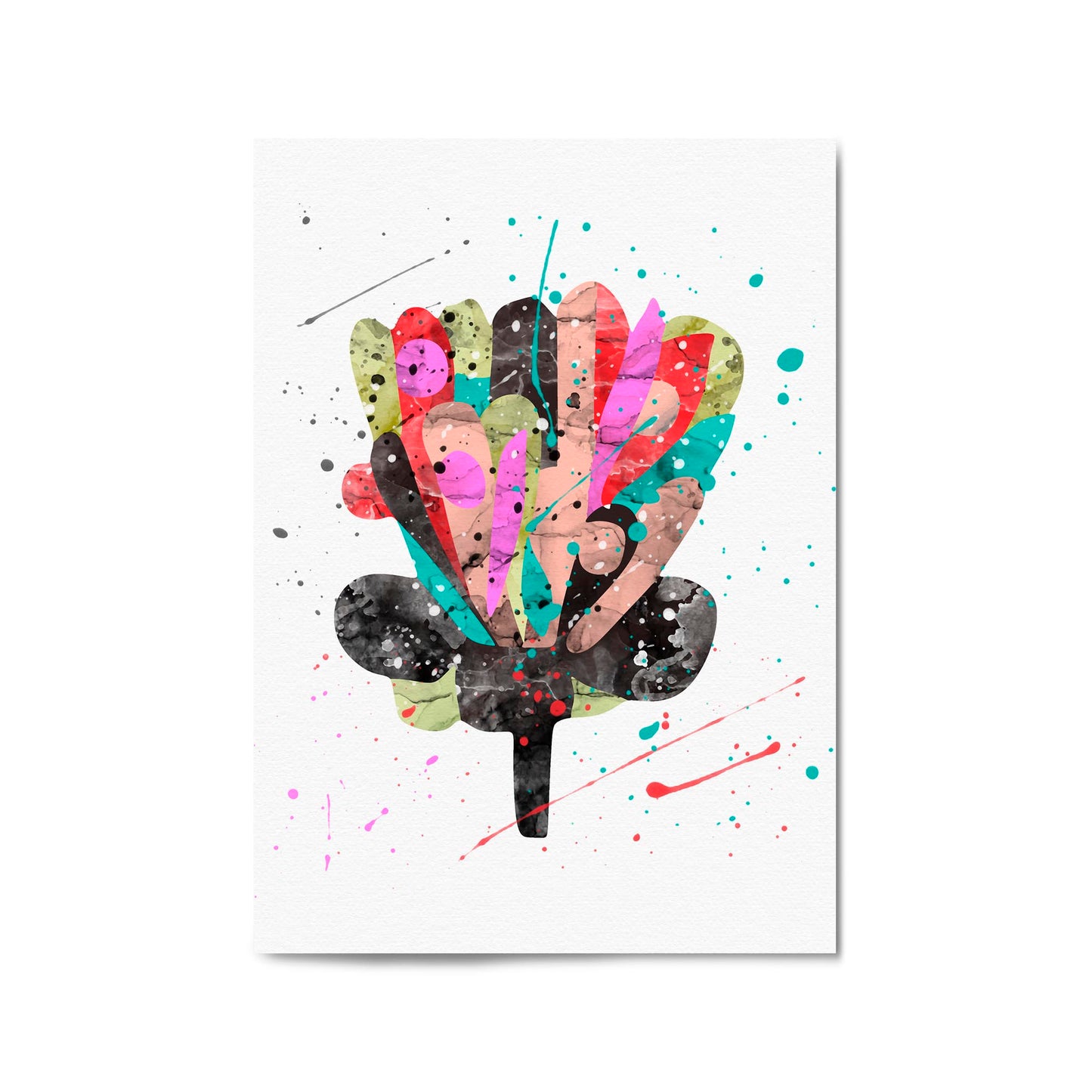 Scandi Flower Colourful Kitchen Cafe Wall Art #3 - The Affordable Art Company