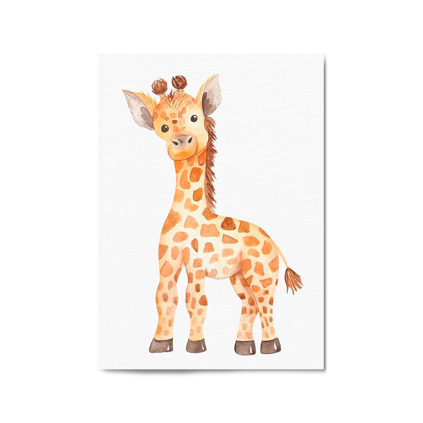 Cartoon Giraffe Cute Nursery Baby Animal Wall Art #2 - The Affordable Art Company