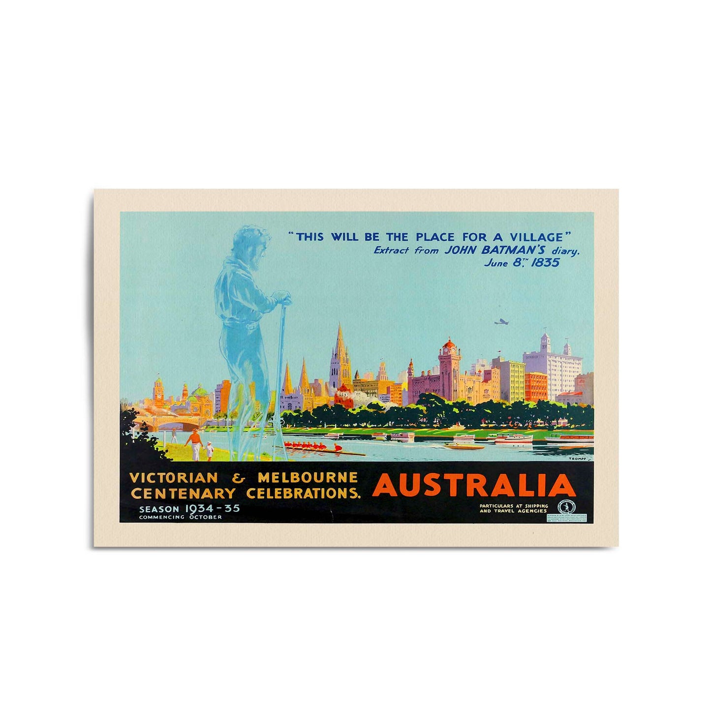 John Batman, Melbourne Vintage Advert Wall Art - The Affordable Art Company