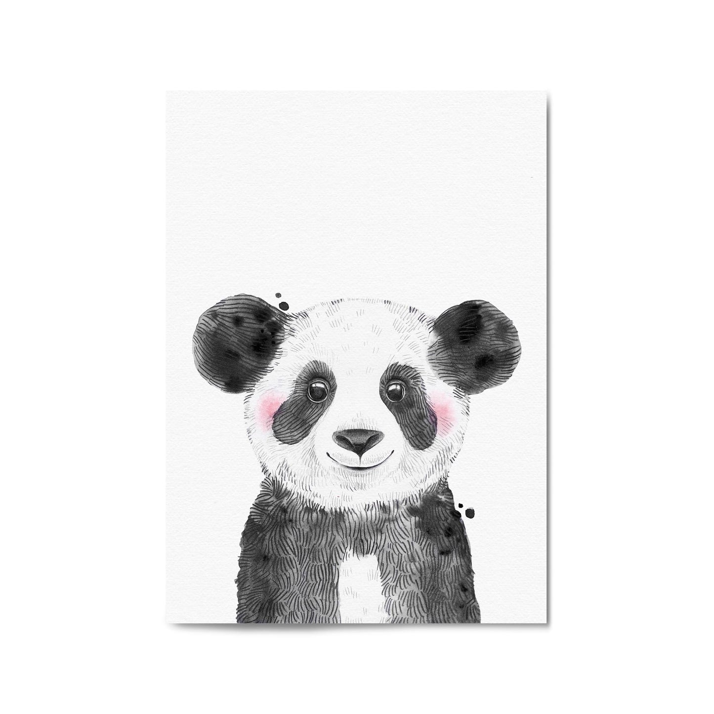 Cute Blushing Baby Panda Nursery Animal Wall Art - The Affordable Art Company