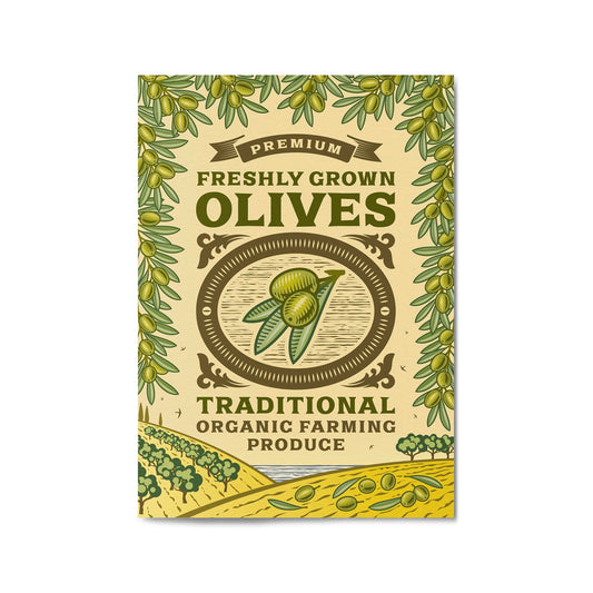 Vintage Olives Farmhouse Kitchen Cafe Wall Art #2 - The Affordable Art Company