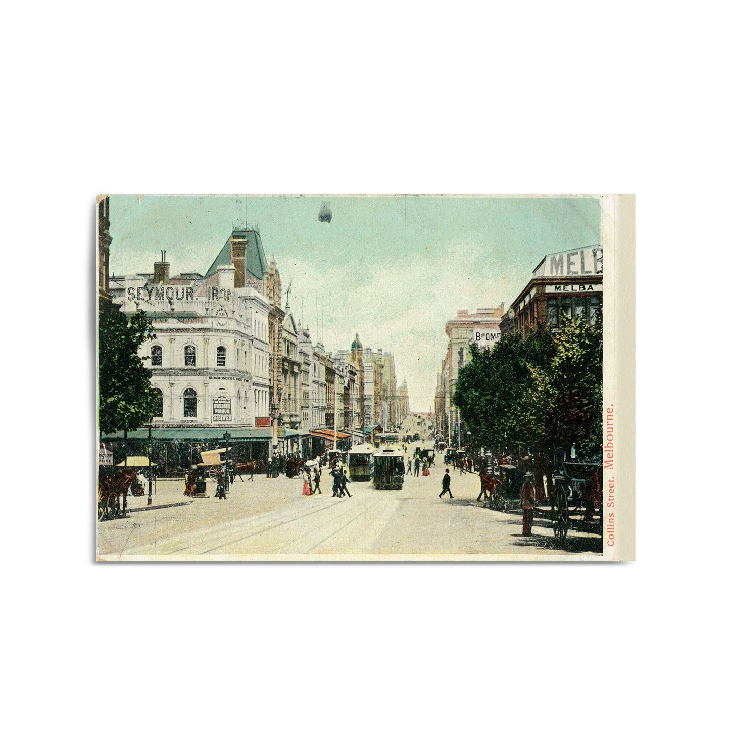 Collins St Melbourne Vintage Photograph Wall Art #2 - The Affordable Art Company