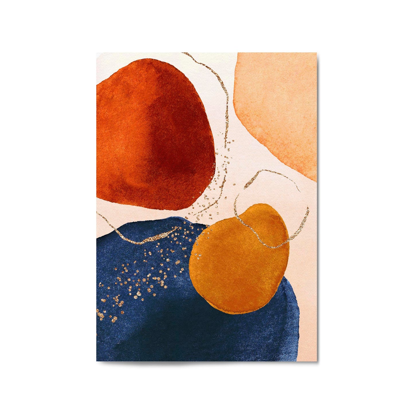 Abstract Modern Watercolour Shapes Painting Wall Art #3 - The Affordable Art Company