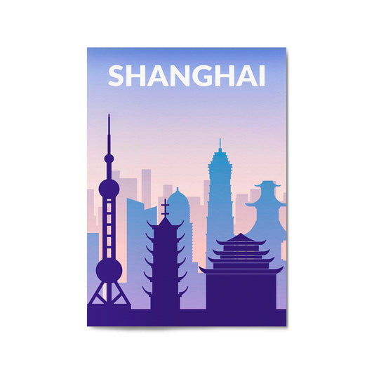 Retro Shanghai China Travel Advert Wall Art - Portsby