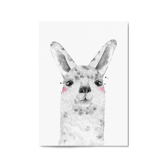 Cute Blushing Baby Alpaca Nursery Animal Wall Art - The Affordable Art Company