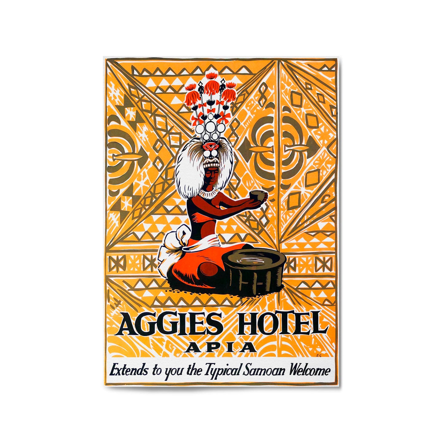Apia Samoa Vintage Travel Advert Wall Art - The Affordable Art Company