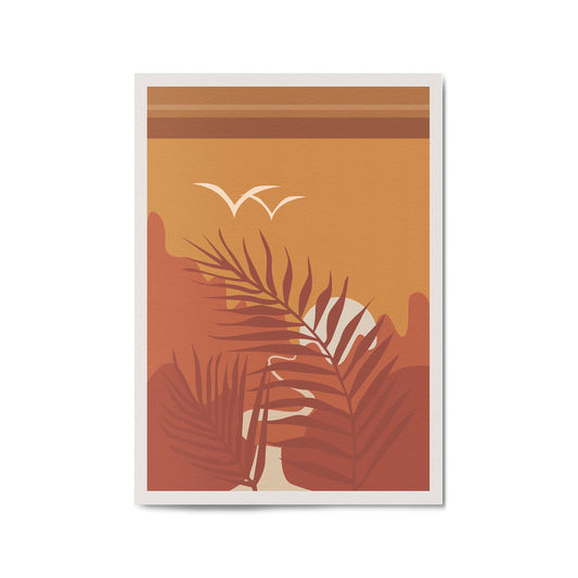 Summer Sunset Retro Landscape Kitchen Wall Art - The Affordable Art Company