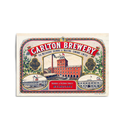 Carlton Brewery Melbourne Vintage Beer Wall Art - The Affordable Art Company