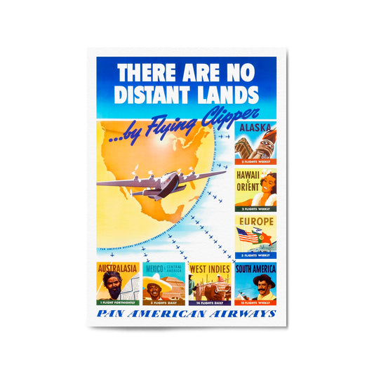 Pan American Airways "Distant Lands" Vintage Travel Advert Wall Art - The Affordable Art Company