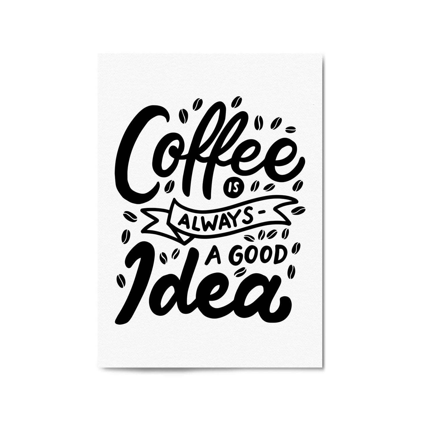 Coffee Quote Minimal Kitchen Cafe Style Wall Art #5 - The Affordable Art Company