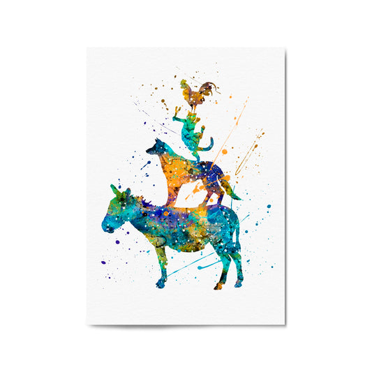 Musicians of Bremen Nursery Story Wall Art - The Affordable Art Company
