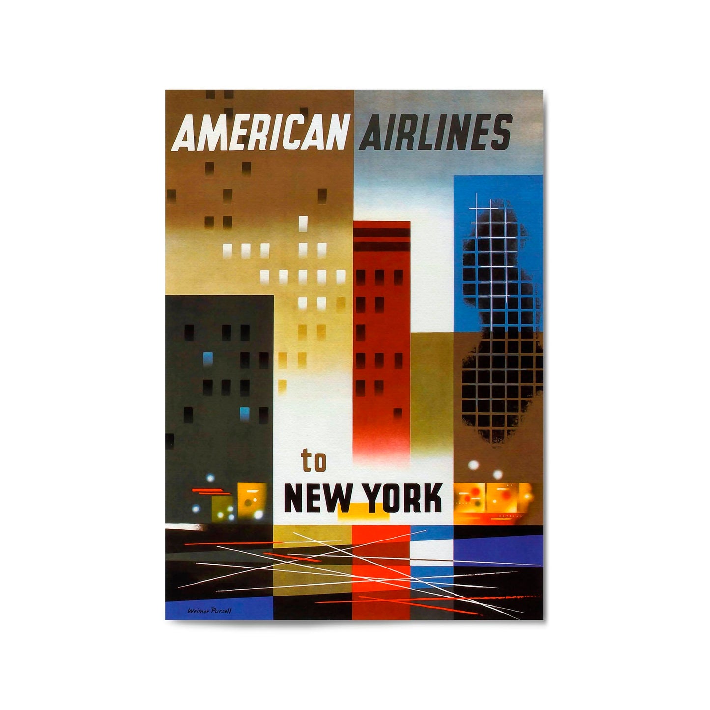 American Airlines to New York Vintage Wall Art - The Affordable Art Company