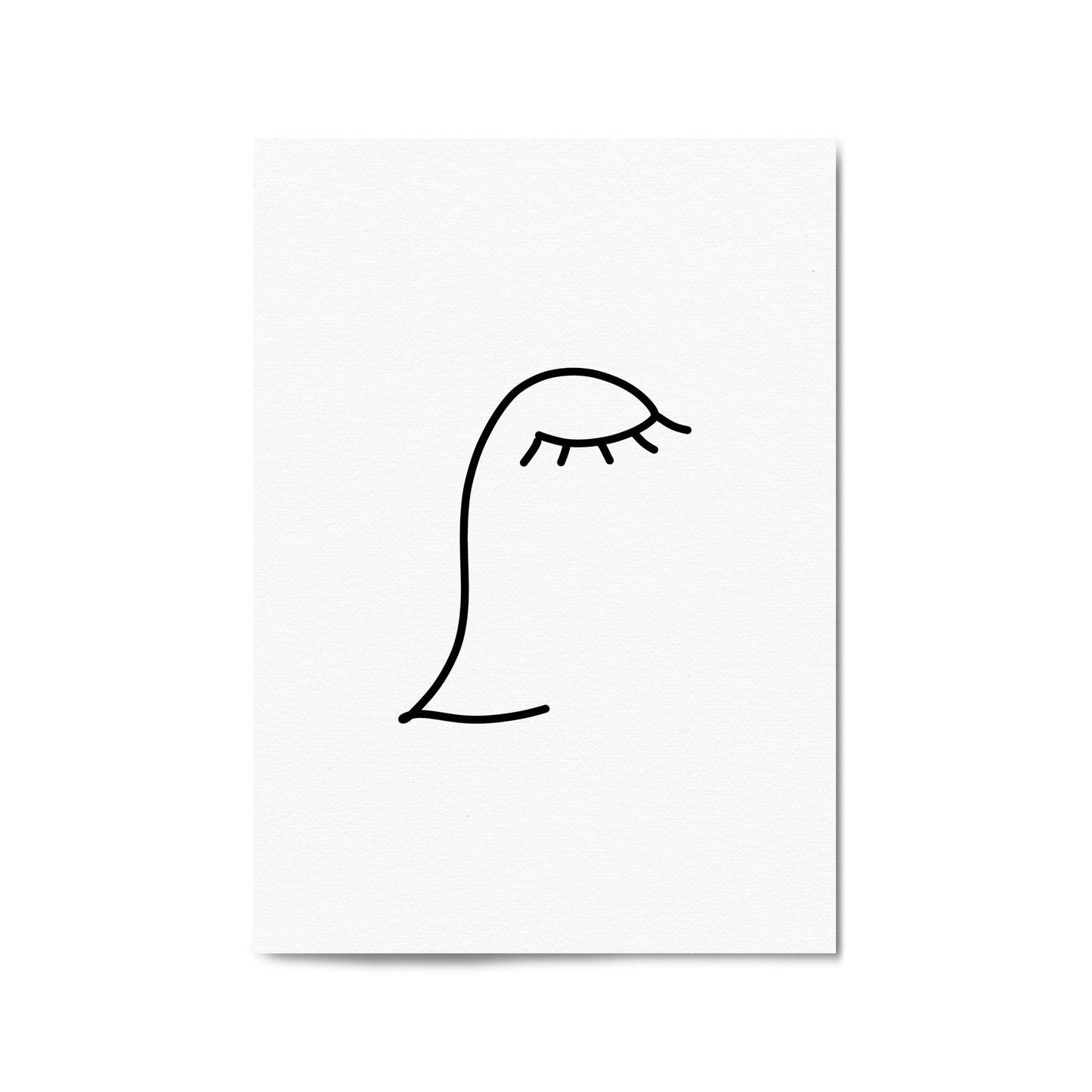 Minimal Abstract Line Face Modern Wall Art #10 - The Affordable Art Company