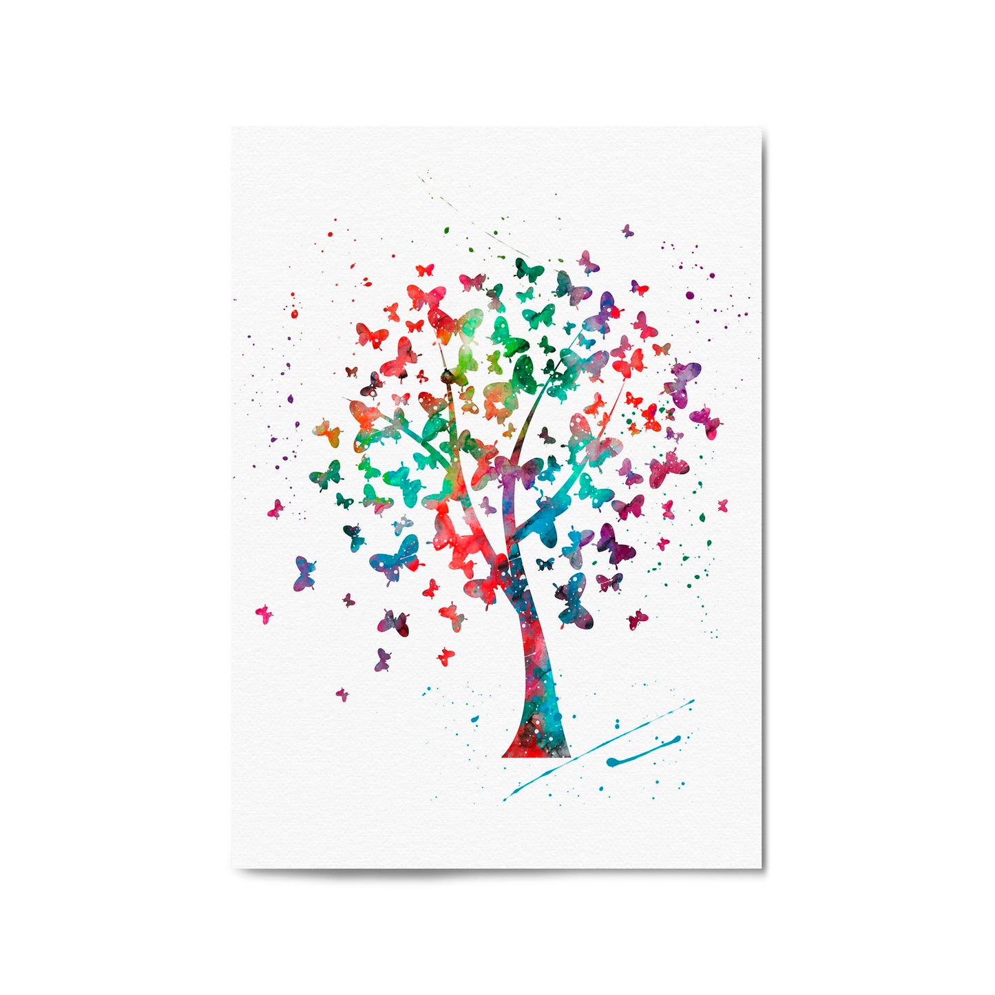 Butterfly Tree Cute Nursery Baby Toddler Wall Art - The Affordable Art Company