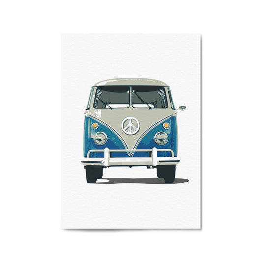 Retro Camper Van Travel Boho Hippy Wall Art #2 - The Affordable Art Company