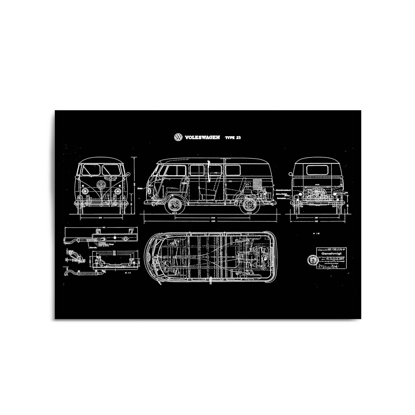 Vintage Volkswagen Camper Patent Wall Art #1 - The Affordable Art Company