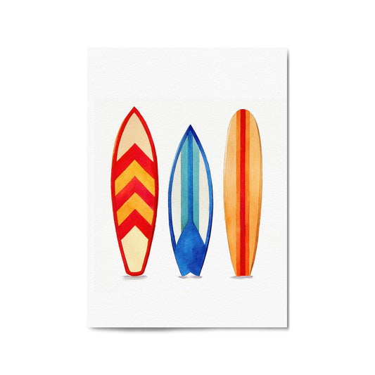 Surfboard Watercolour Australian Surf Wall Art - The Affordable Art Company