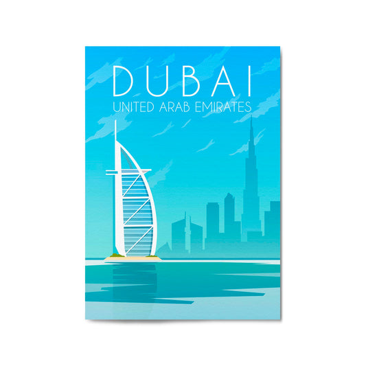 Retro Dubai UAE World Travel Vintage Wall Art #1 - The Affordable Art Company