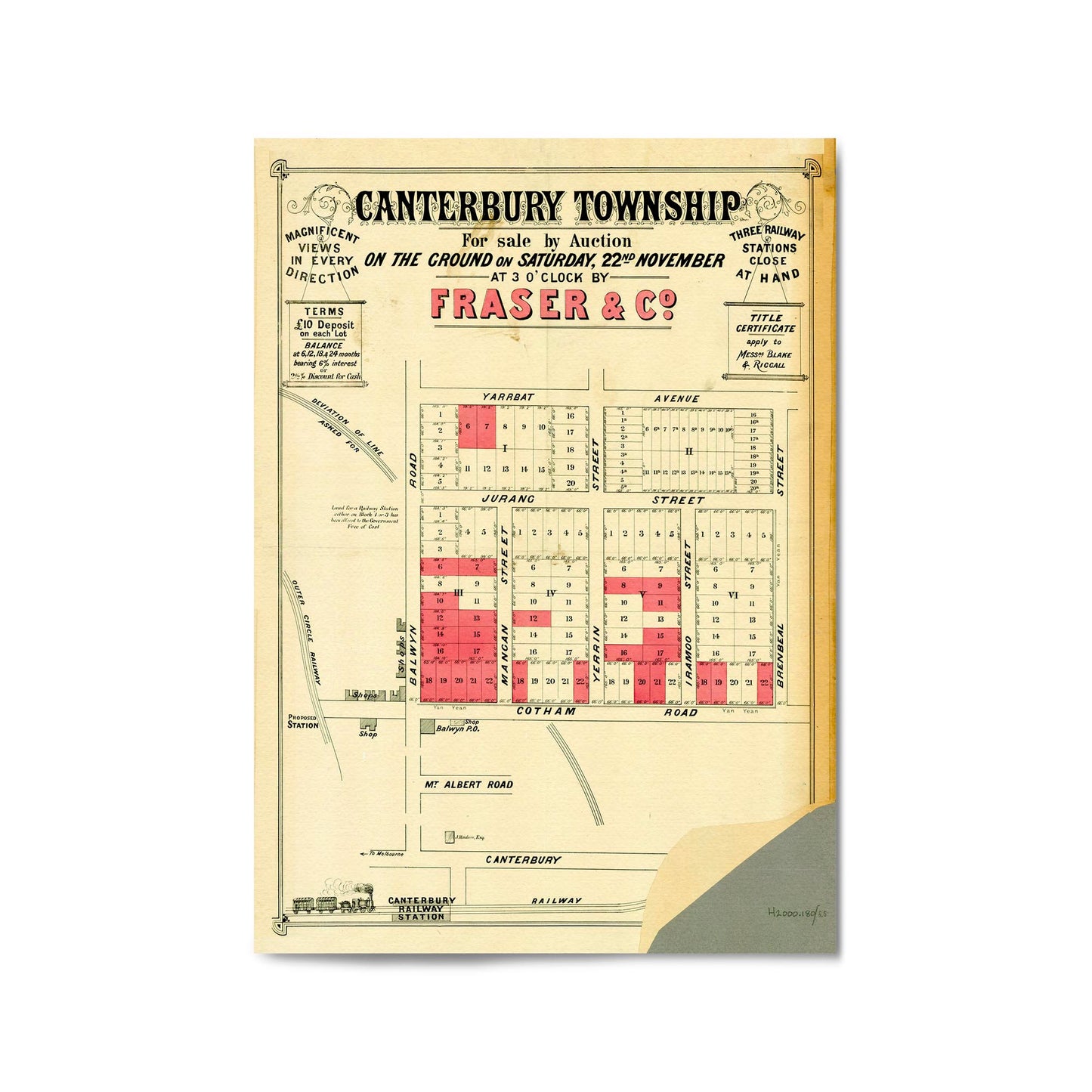 Canterbury Melborune Vintage Real Estate Advert Art #1 - The Affordable Art Company