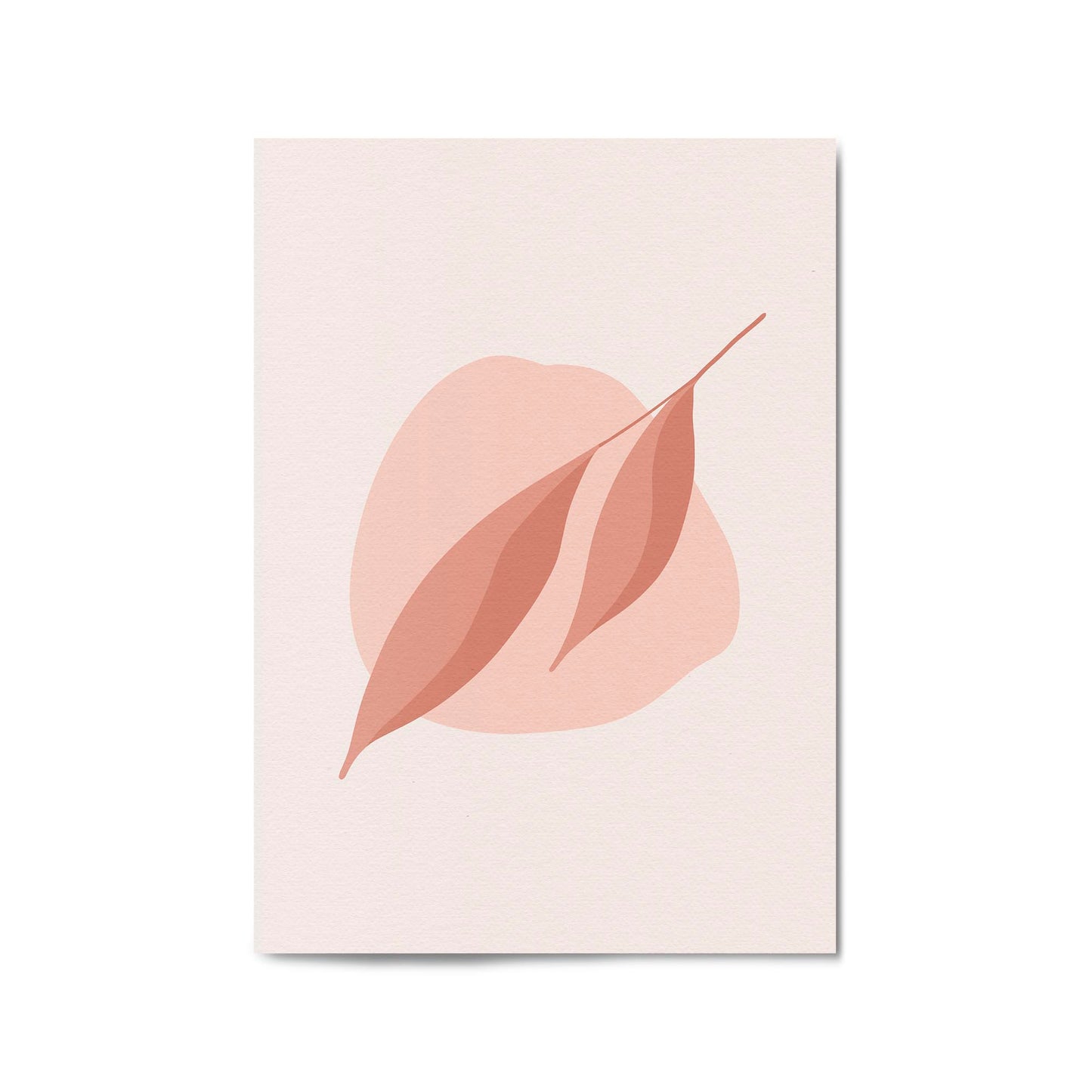 Minimal Leaf Pink & Pastel Retro Abstract Wall Art #1 - The Affordable Art Company
