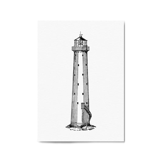 Lighthouse Coastal Drawing Nautical Wall Art - The Affordable Art Company