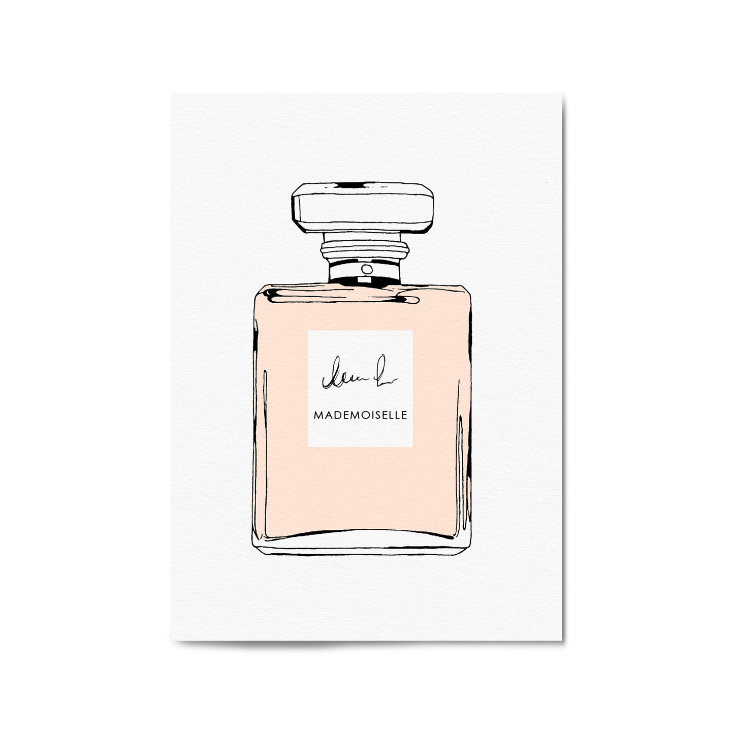 Peach Minimal Perfume Bottle Fashion Wall Art - The Affordable Art Company