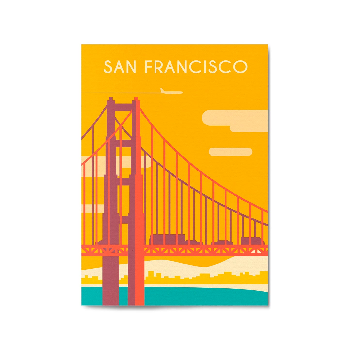 Retro San Francisco California USA Travel Wall Art #2 - The Affordable Art Company