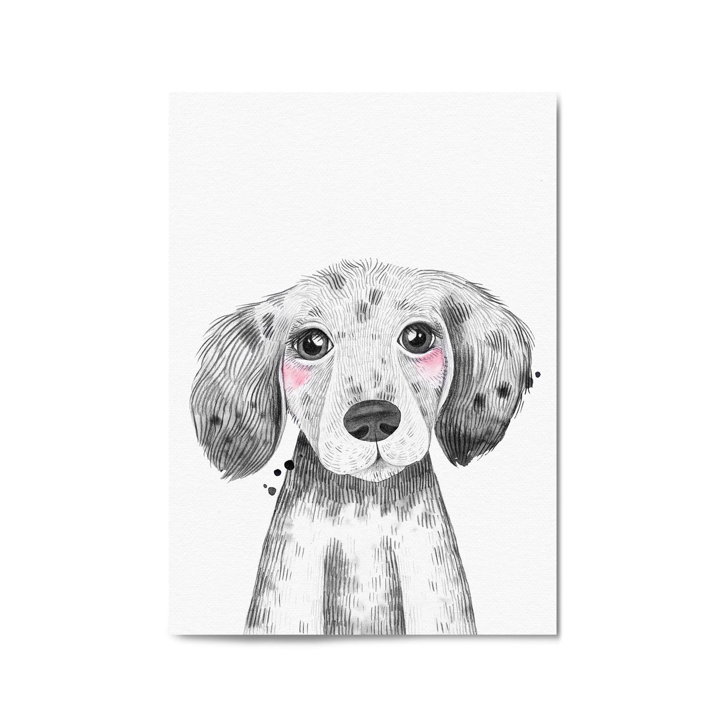 Cute Blushing Baby Puppy Dog Nursery Animal Art - The Affordable Art Company
