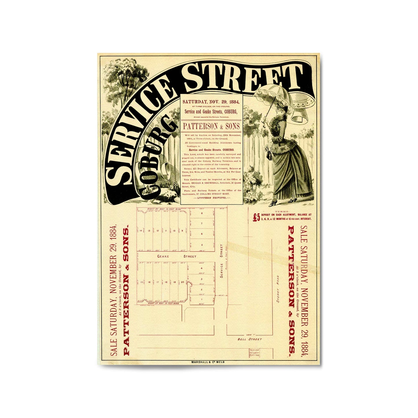 Coburg Melbourne Vintage Real Estate Advert Art #2 - The Affordable Art Company