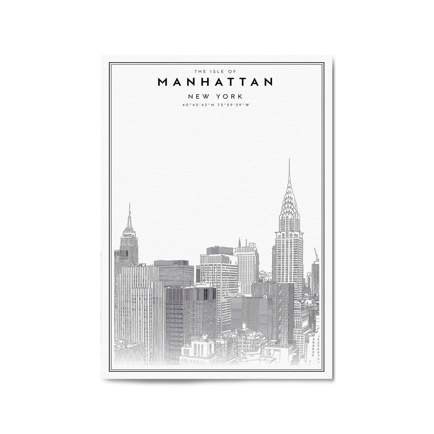 Minimal Manhattan Skyline New York Wall Art - The Affordable Art Company