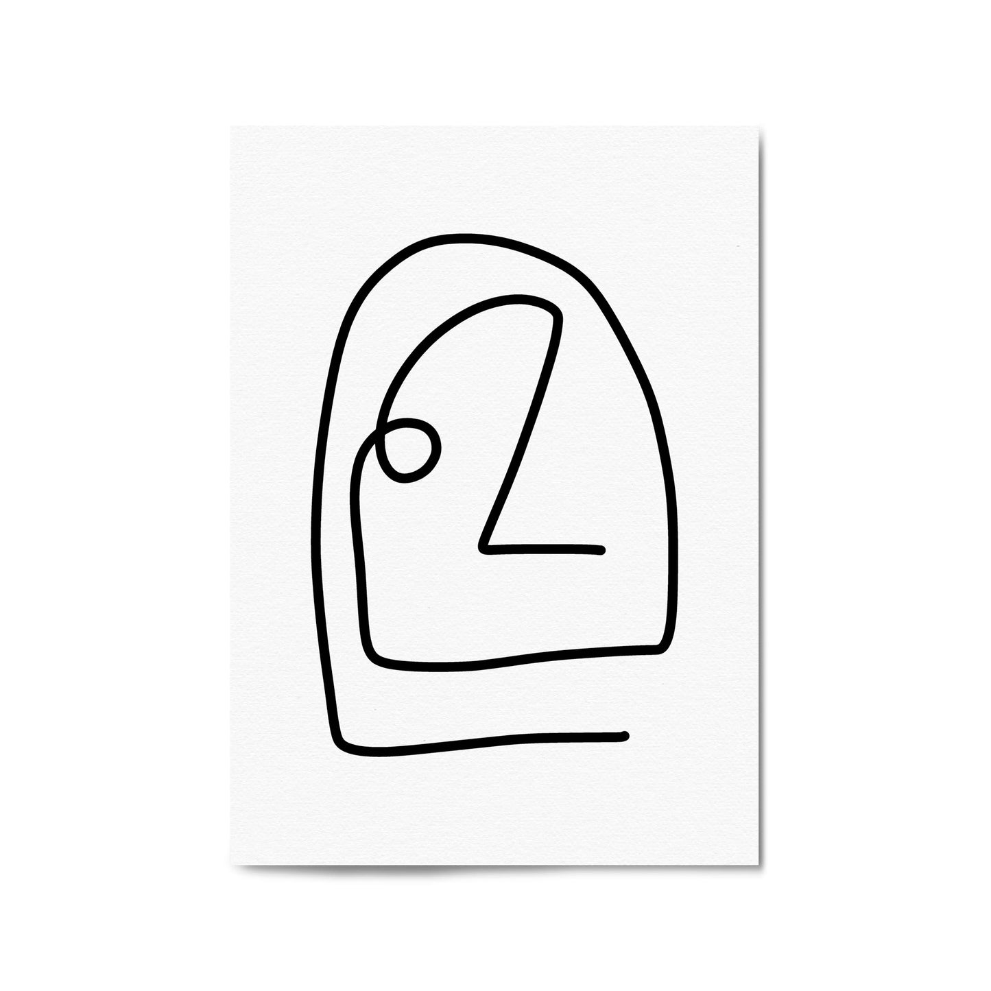 Minimal Abstract Line Face Modern Wall Art #2 - The Affordable Art Company