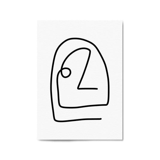 Minimal Abstract Line Face Modern Wall Art #2 - The Affordable Art Company