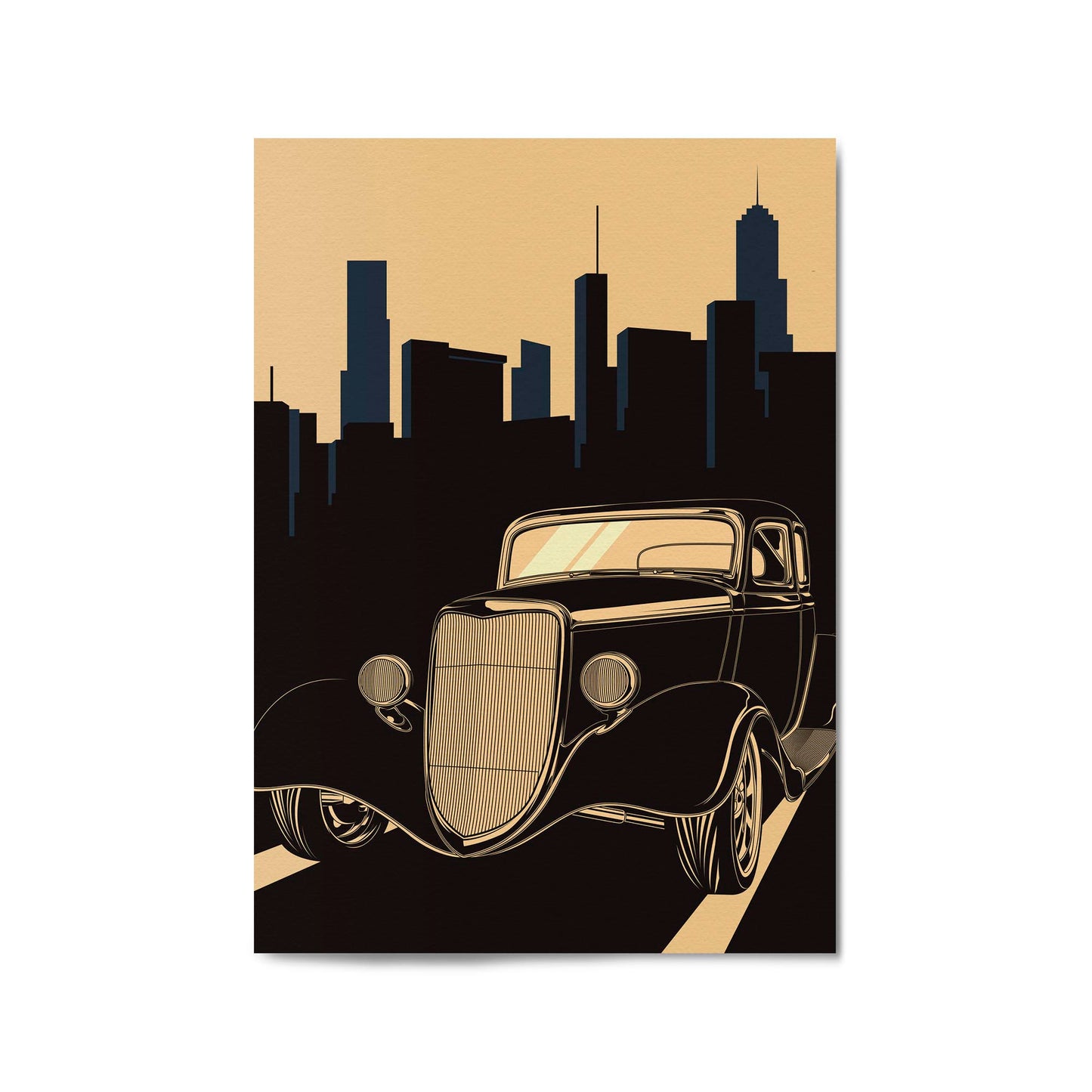 Art Deco Car Vintage Retro New York Wall Art #4 - The Affordable Art Company