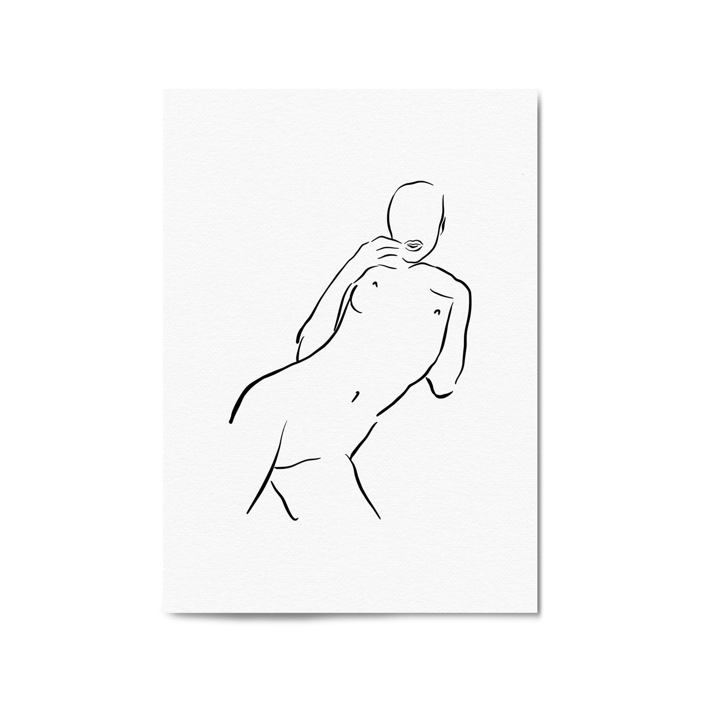 Nude Minimal Female Body Line Abstract Wall Art - The Affordable Art Company
