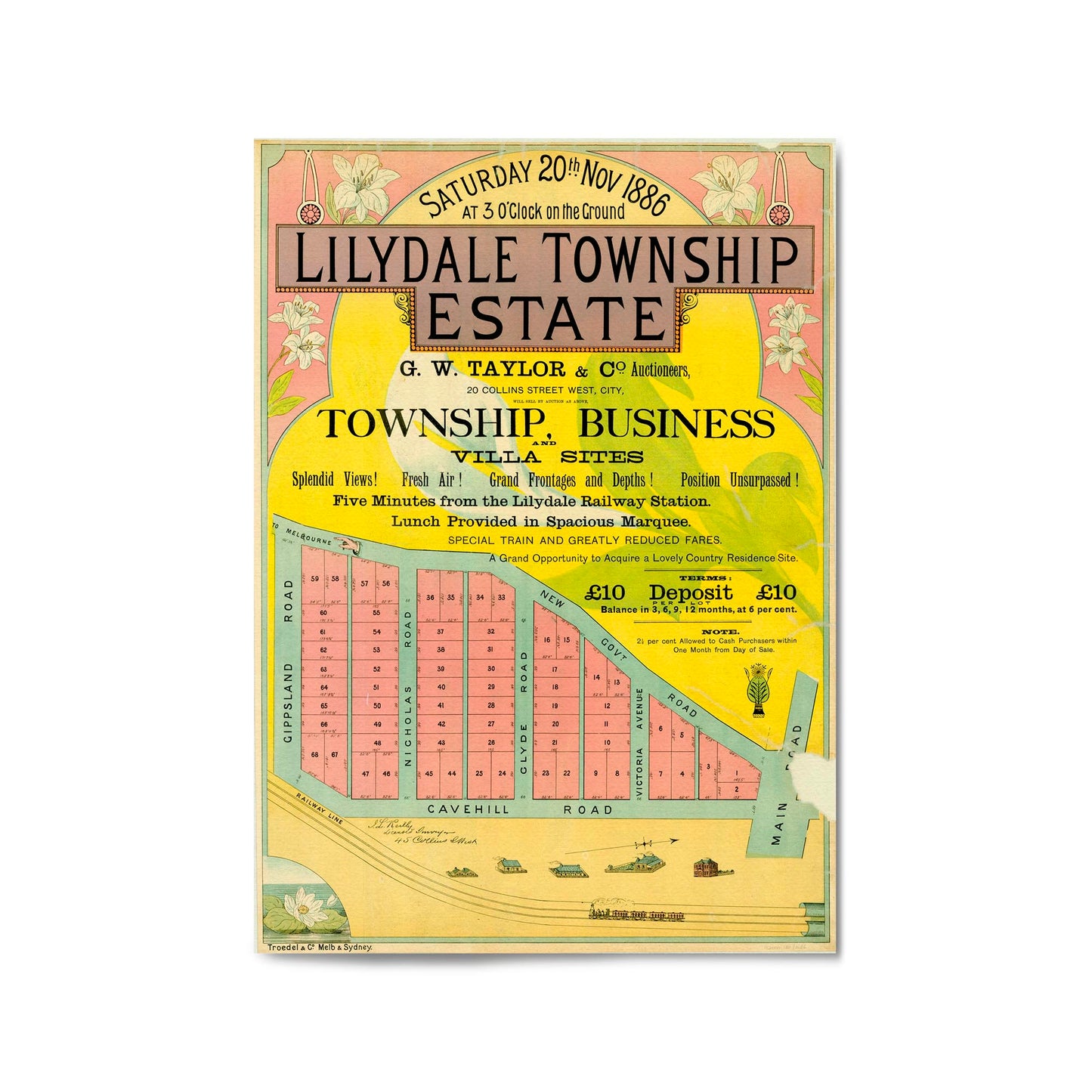 Lilydale Victoria Vintage Real Estate Advert Wall Art #3 - The Affordable Art Company