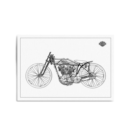 Harley Davidson Motorcycle Patent White Wall Art - The Affordable Art Company
